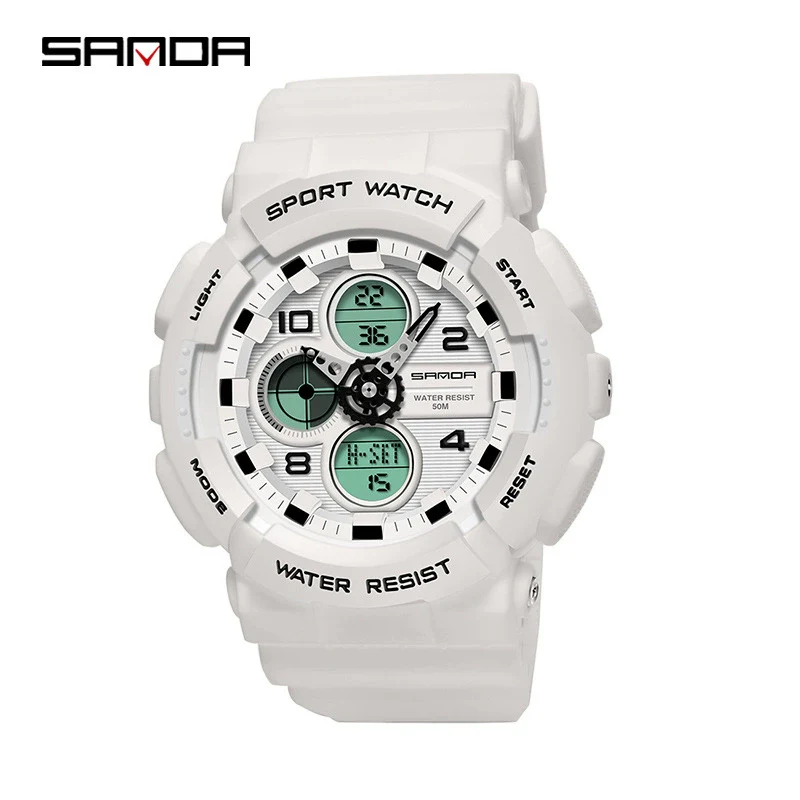 Dual Movement Electronic Resin Outdoor Leisure Sports Waterproof Round Dial Youth Watch - Image 8