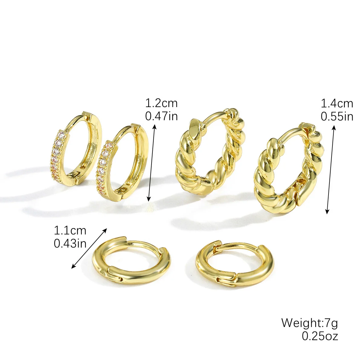 Ear Buckle Artificial Crystal Geometric Electroplating Simple Light Luxury Highend - Image 6