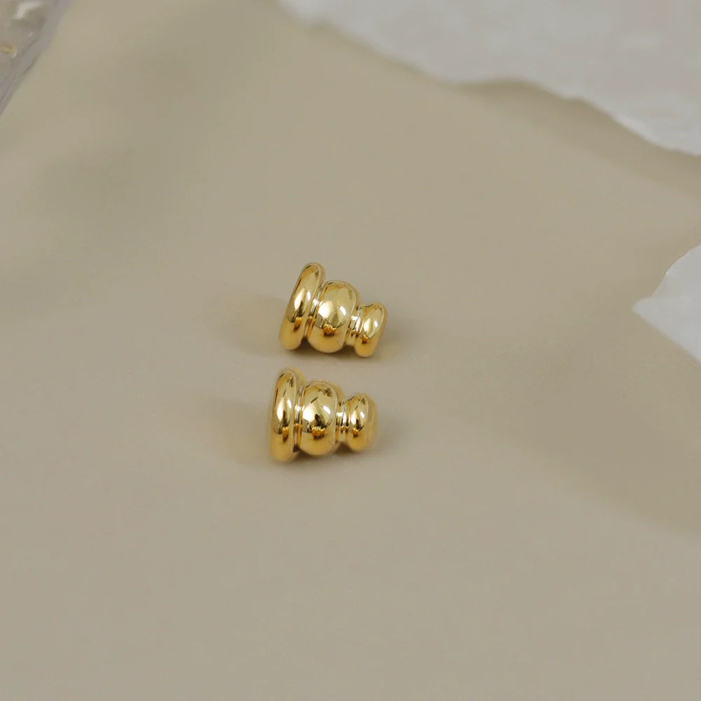 Ear Studs Copper Geometric Style Electroplated - Image 3