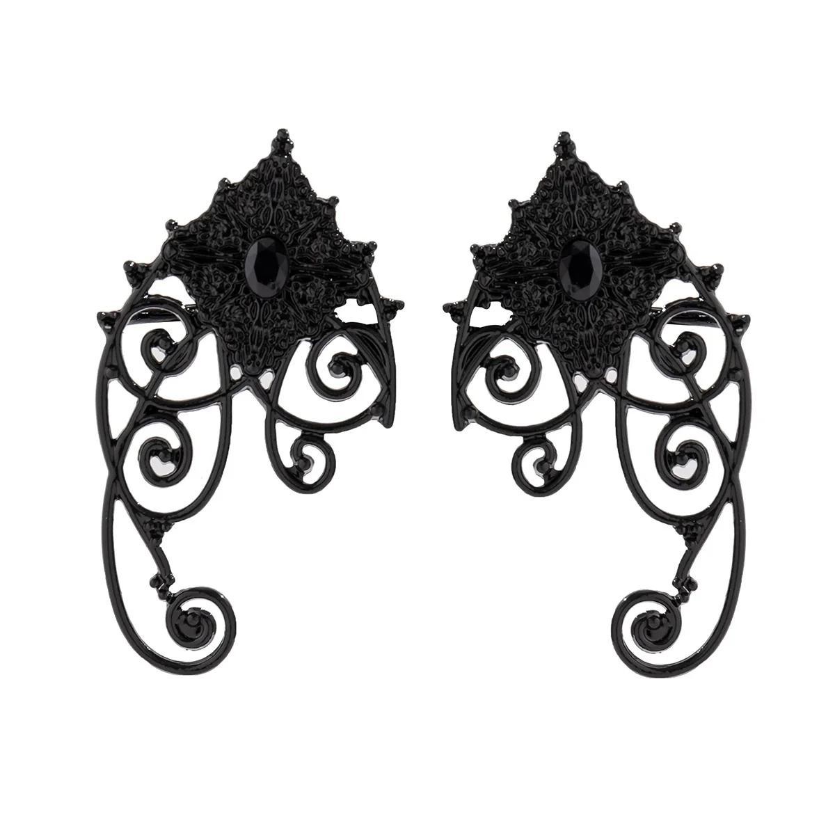 Earrings Alloy Geometric Pattern Gothic Style Diamond Design For Women - Image 3
