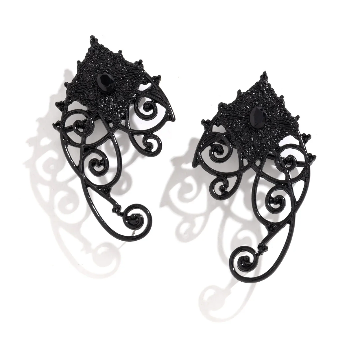 Earrings Alloy Geometric Pattern Gothic Style Diamond Design For Women - Image 6