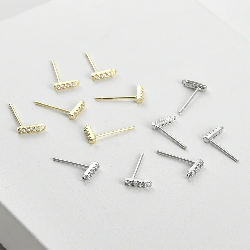 Earrings Copper 14K Goldfilled Minimalist Geometric Electroplating 925 Silver Needle Handmade - Image 3