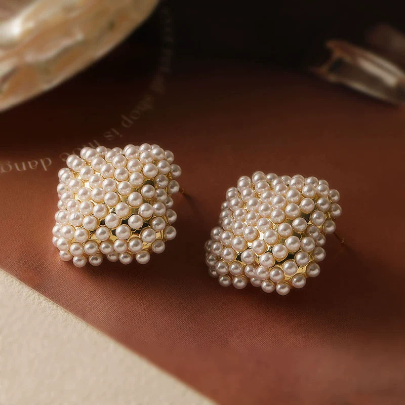 Earrings Copper Inlaid With Pearls Light Luxury Style Heart Bow Drop Shape - Image 10