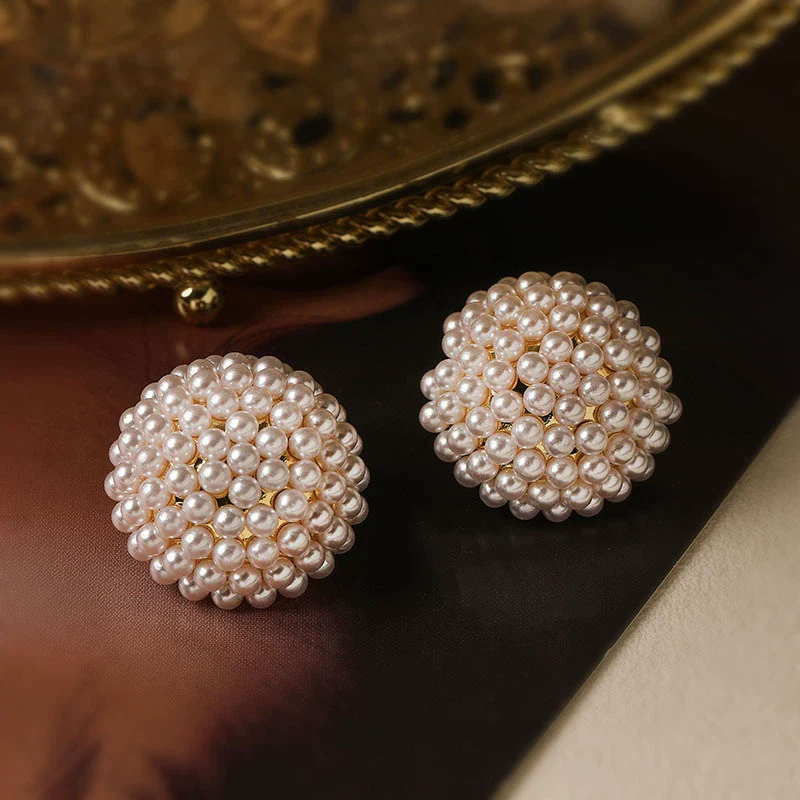 Earrings Copper Inlaid With Pearls Light Luxury Style Heart Bow Drop Shape - Image 11