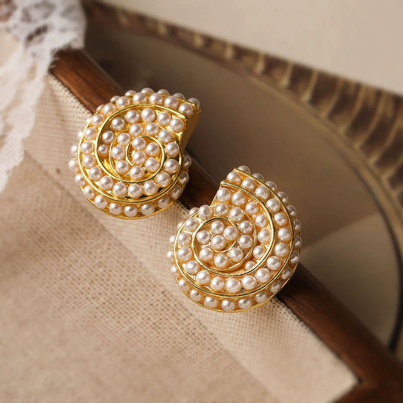 Earrings Copper Inlaid With Pearls Light Luxury Style Heart Bow Drop Shape - Image 12