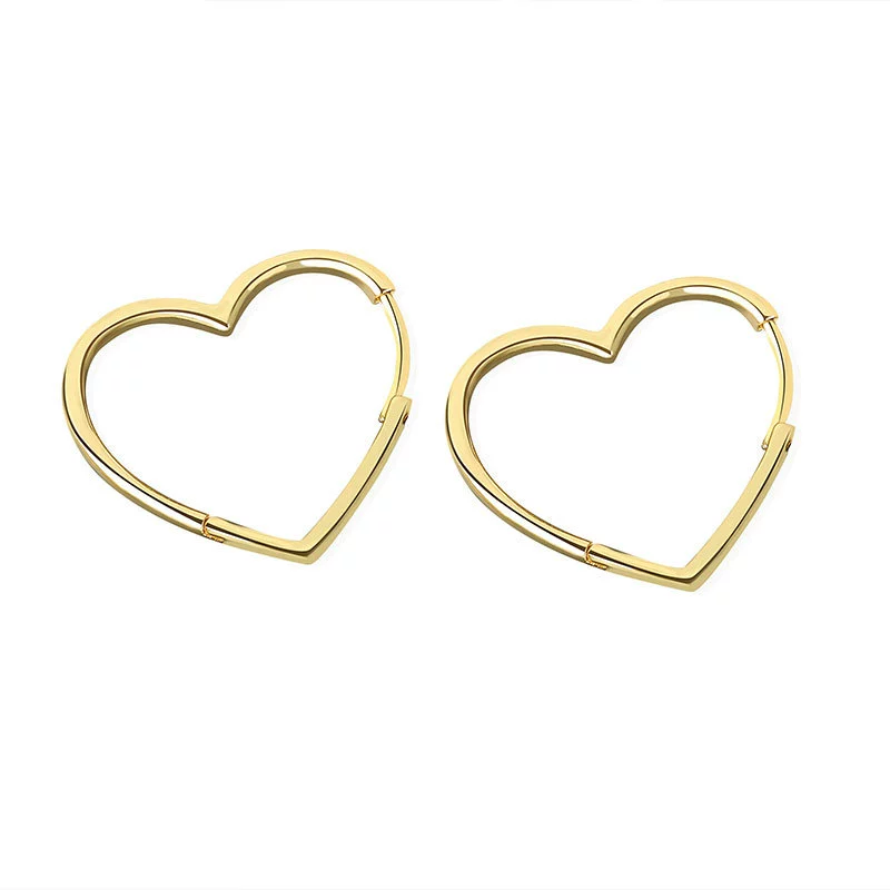 Earrings Copper S925 Heart Glitter Electroplating Elegant - Image 5