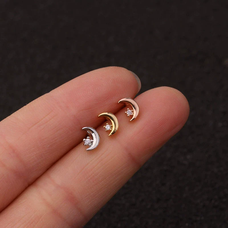 Earrings Metal Inlaid Zircon Flowers Style - Image 3
