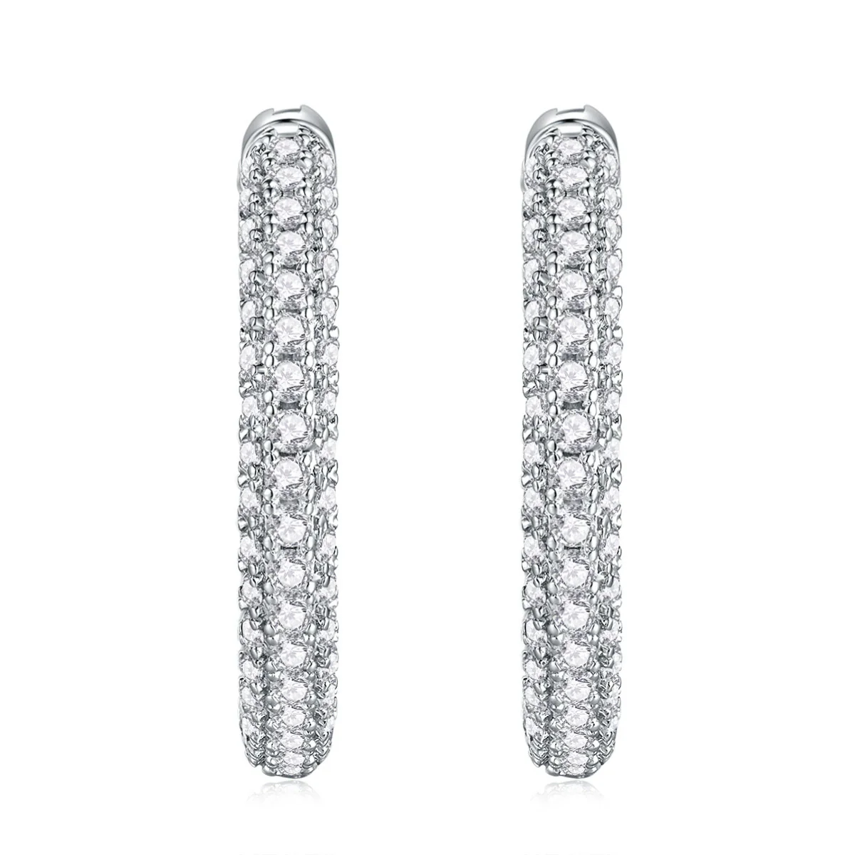 Earrings S925 Silver Moissanite Geometric Style Diamond Processed - Image 3