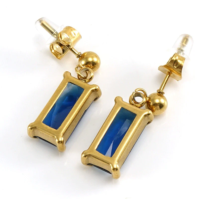 Earrings Stainless Steel Zircon Geometric Inlaid For Women - Image 4