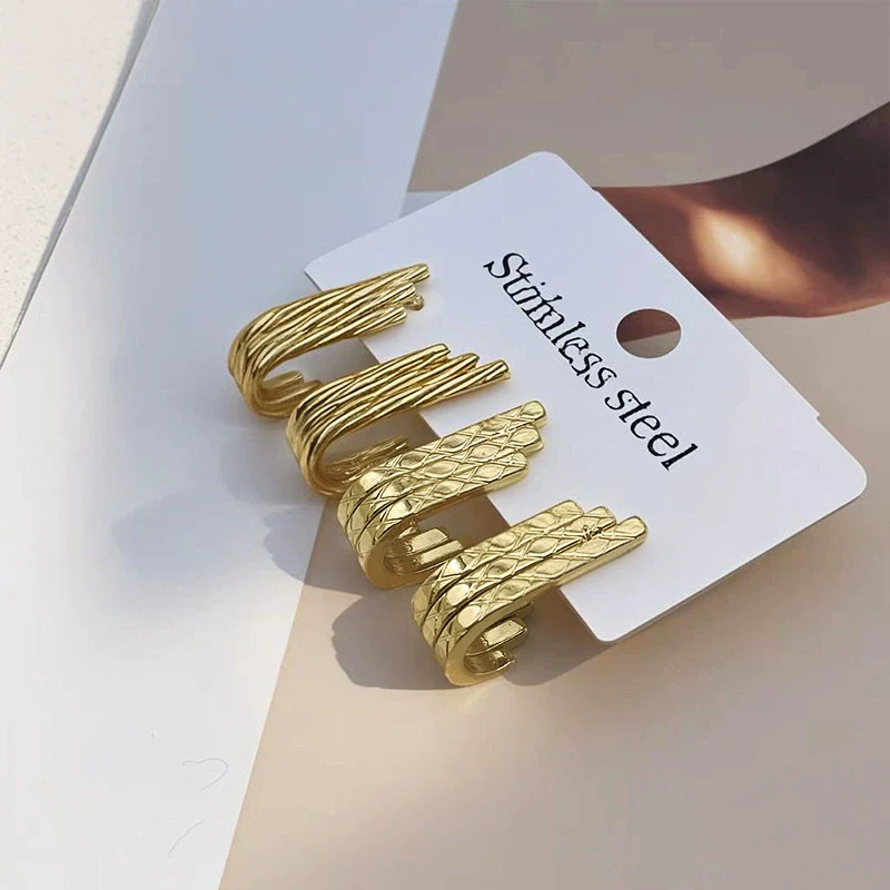 Earrings Titanium Steel Geometric Ushaped Polishing Light Luxury Highend Personality Ear Jewelry - Image 3