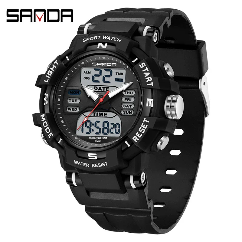 Electronic Watch Alarm Clock Multifunctional For Middle And High School Students Acrylic Mirror Abs Case Tpu Strap Round Dial Chic Style Waterproof - Image 11