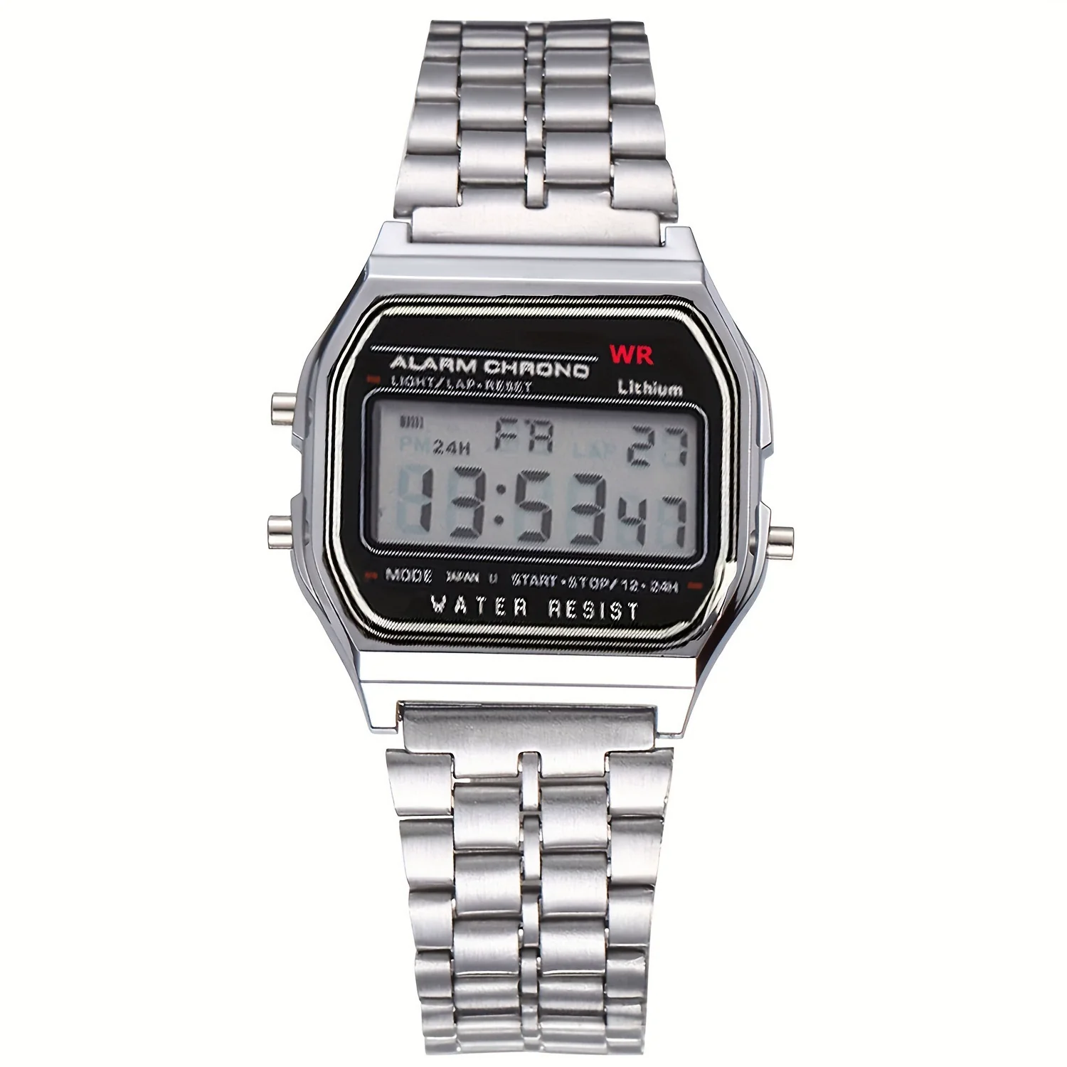 Electronic Watch Alloy Case Imitation Leather Strap Stainless Steel Clasp Square And Round Dial Leisure Style For Men And Women - Image 7