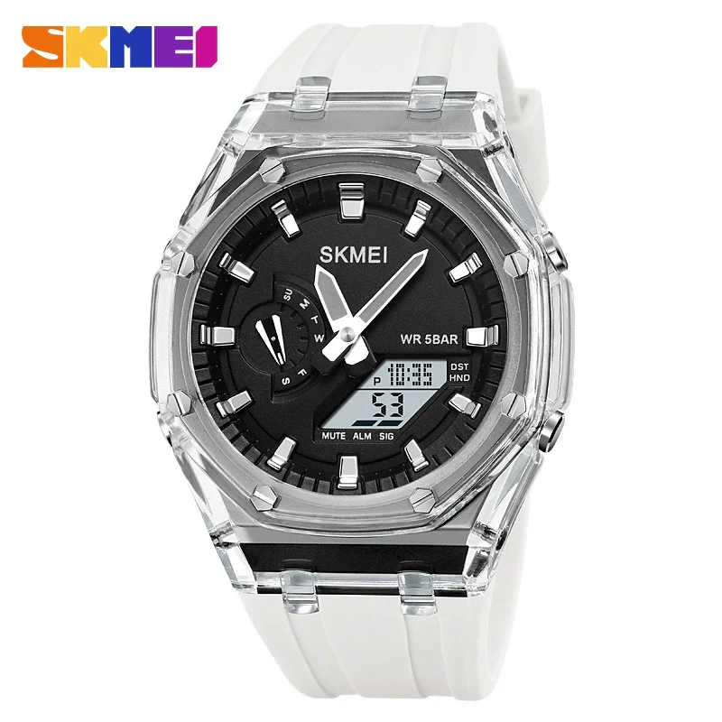 Electronic Watch Multifunctional Luminous Waterproof Pc Case Silicone Strap Round Dial For Men - Image 10