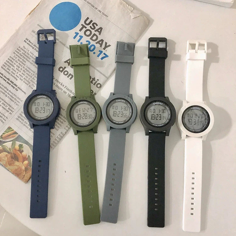 Electronic Watch Plastic Case Silicone Strap For Teenagers Simple Trend Luminous Multifunctional - Image 5