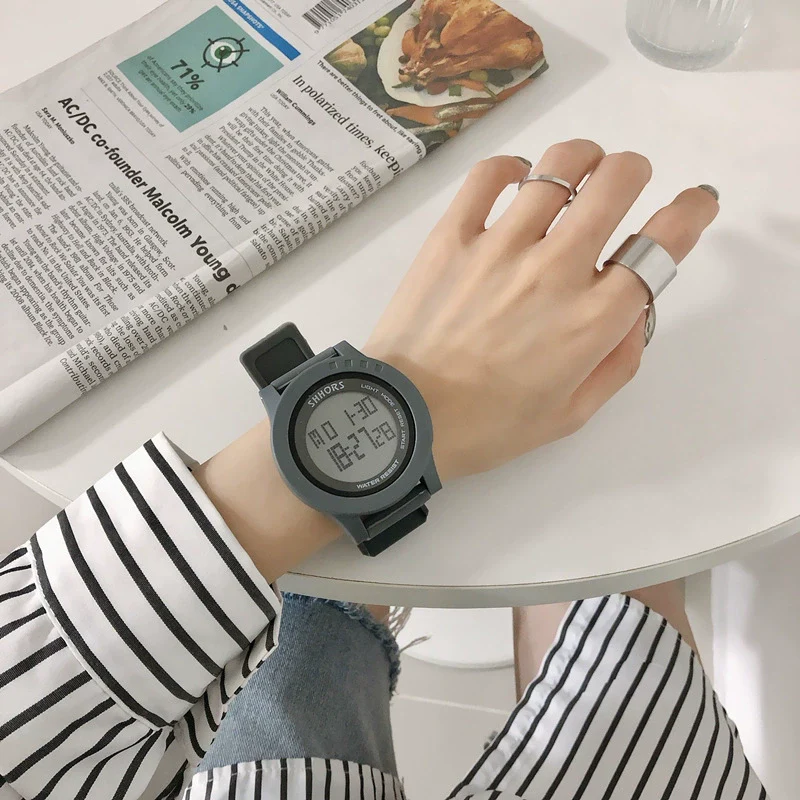 Electronic Watch Plastic Case Silicone Strap For Teenagers Simple Trend Luminous Multifunctional - Image 8