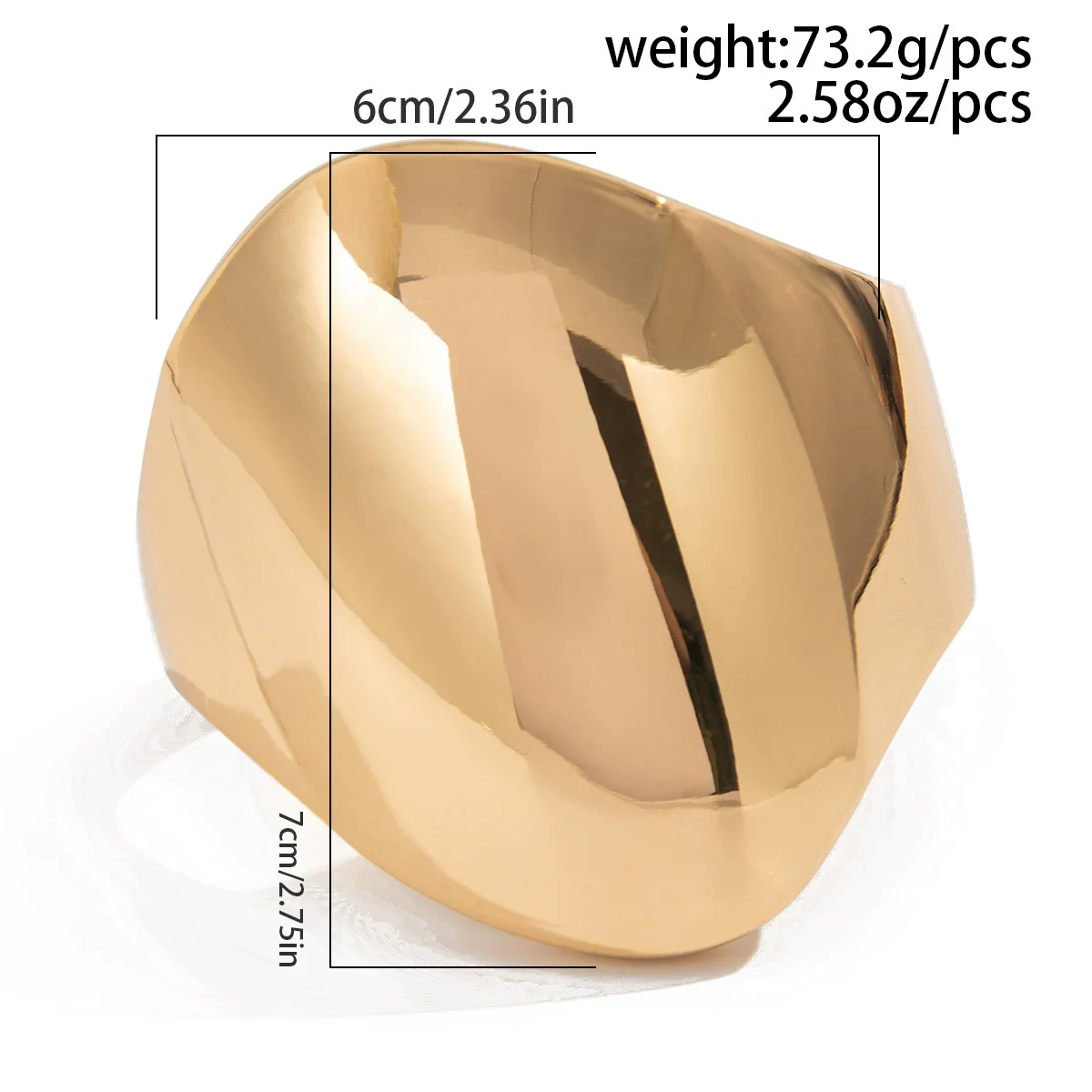 Exaggerated Metal Irregular Smooth Spring Electroplated Bracelet For Women - Image 5