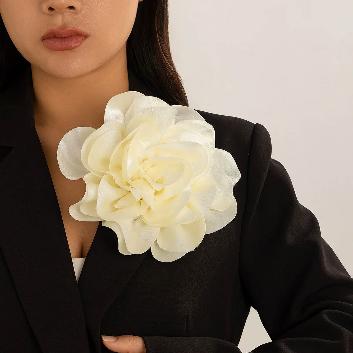 Fabric Exaggerated Big Flower Handmade Dualuse Brooch - Image 9