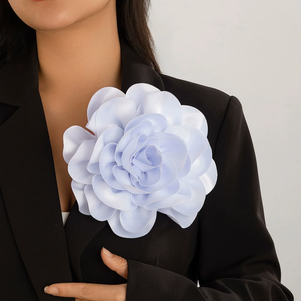 Fabric Handmade Flower Brooch Duckbill Clip Pin Dual Purpose - Image 2