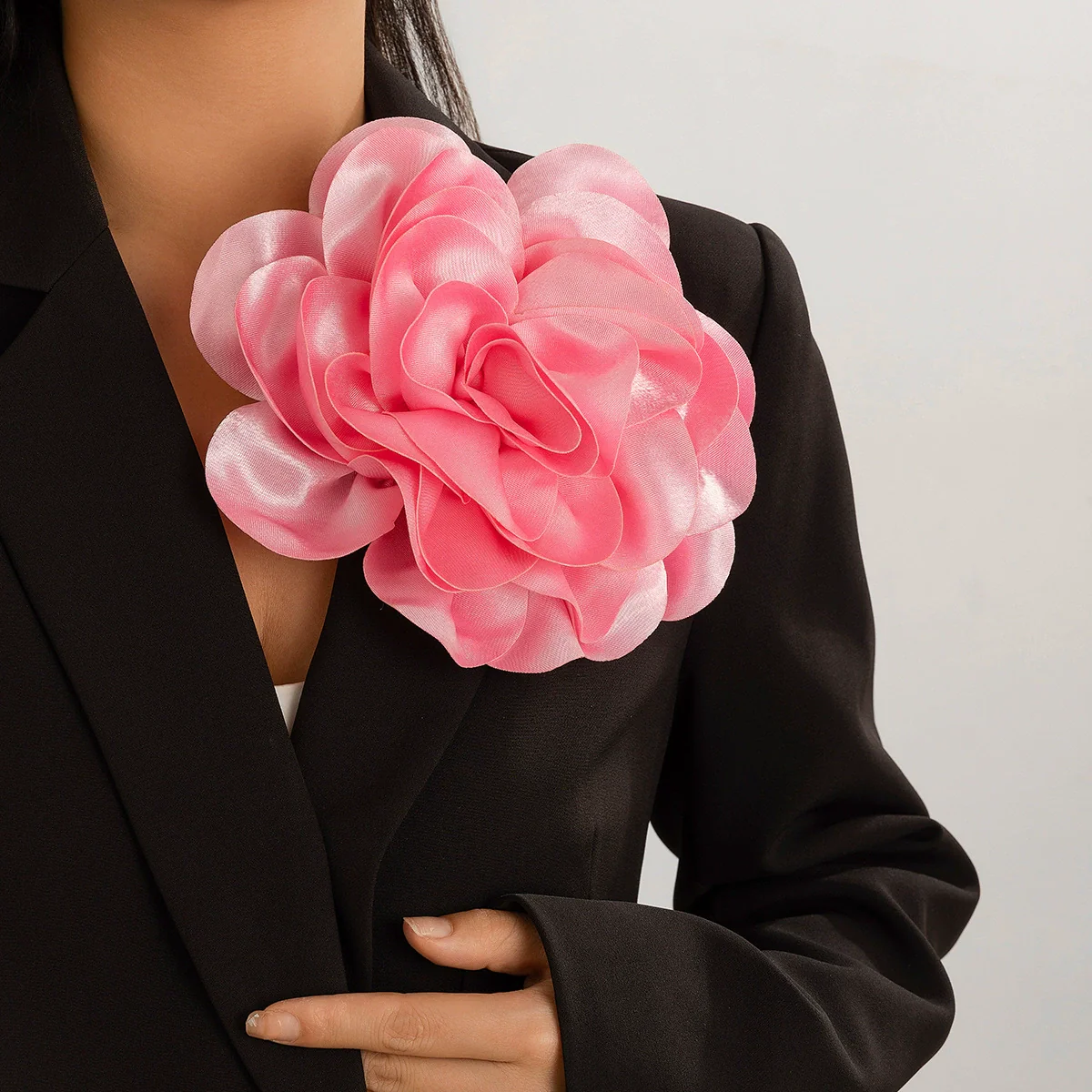 Fabric Handmade Flower Brooch Duckbill Clip Pin Dual Purpose - Image 7