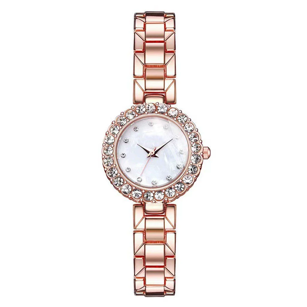 Fashion Alloy Stainless Steel Rhinestone Twopiece Set Bracelet Watch For Male And Female Students - Image 4