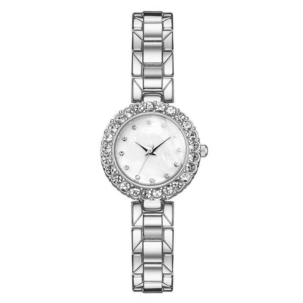 Fashion Alloy Stainless Steel Rhinestone Twopiece Set Bracelet Watch For Male And Female Students - Image 7