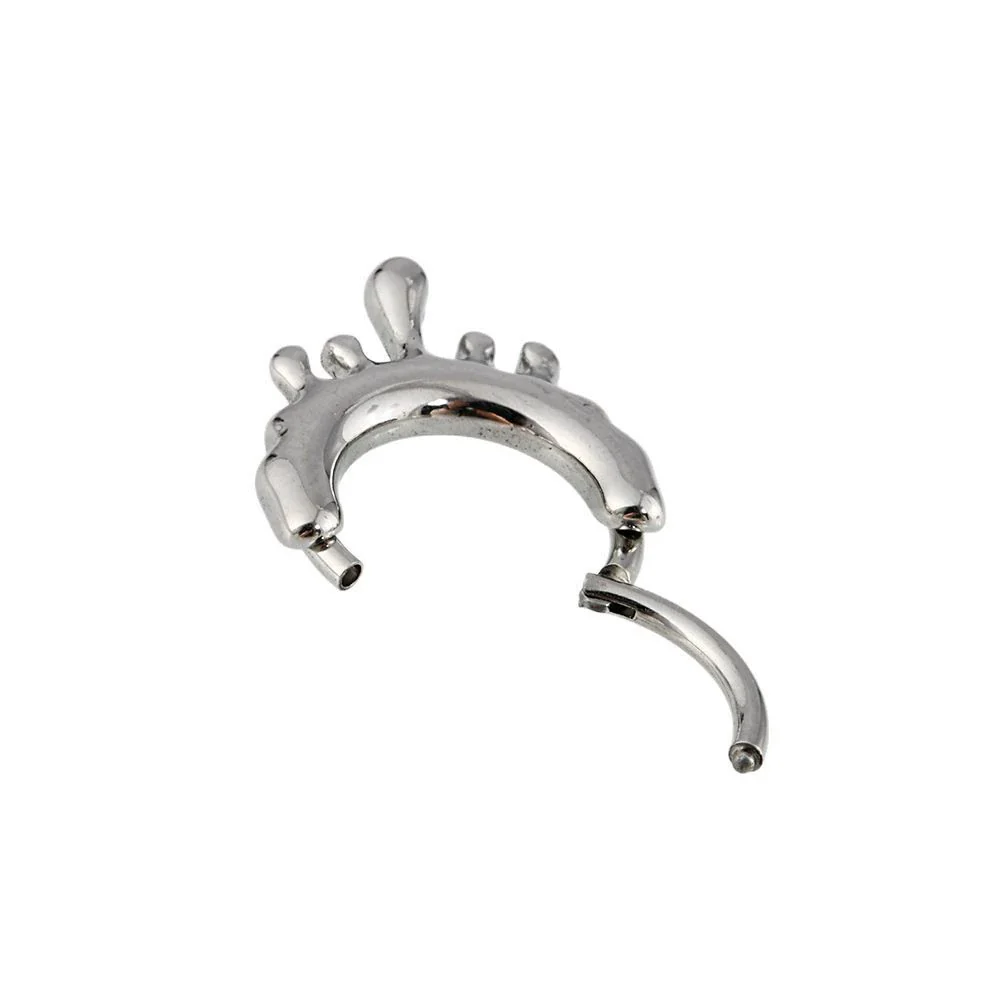 Fashion Ancient Silver Butterfly Nose Ring Stainless Steel Geometric Style With Polishing Also Ghost Head Cow Head Earrings And Bat Puncture Buckle Nose Ring - Image 5