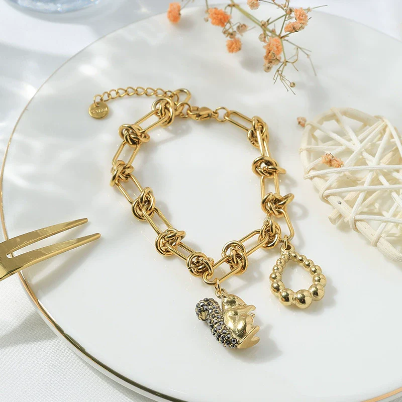Fashion Animal Zodiac Hollow Pendant Bracelet Stainless Steel Electroplating Jewelry