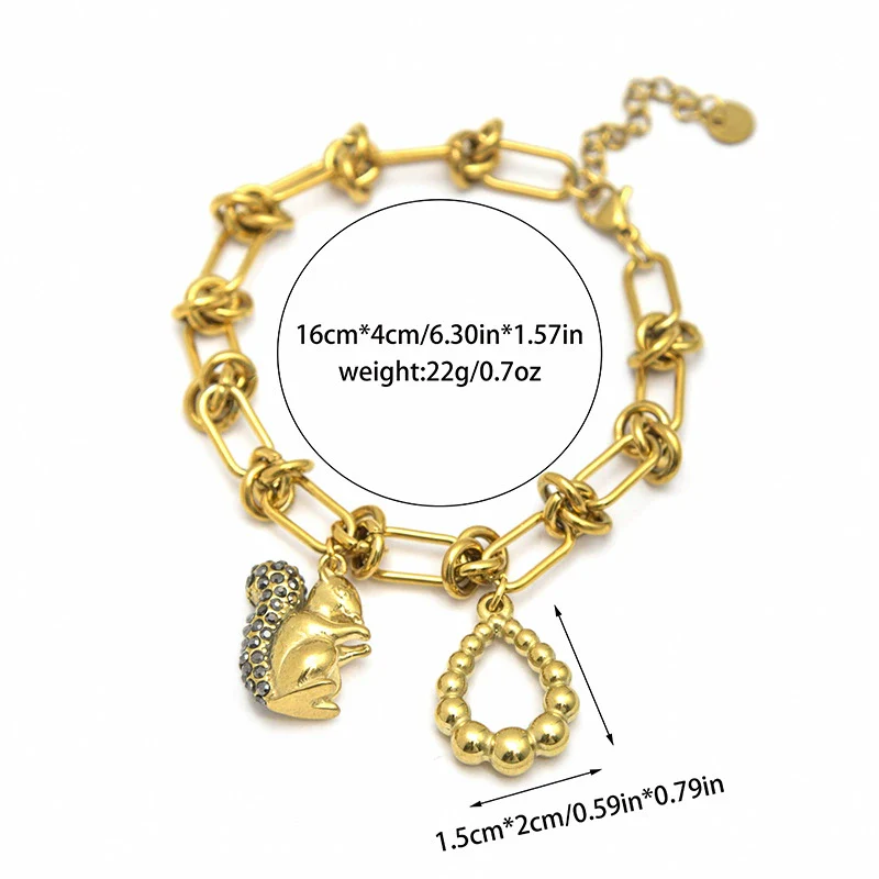 Fashion Animal Zodiac Hollow Pendant Bracelet Stainless Steel Electroplating Jewelry - Image 4