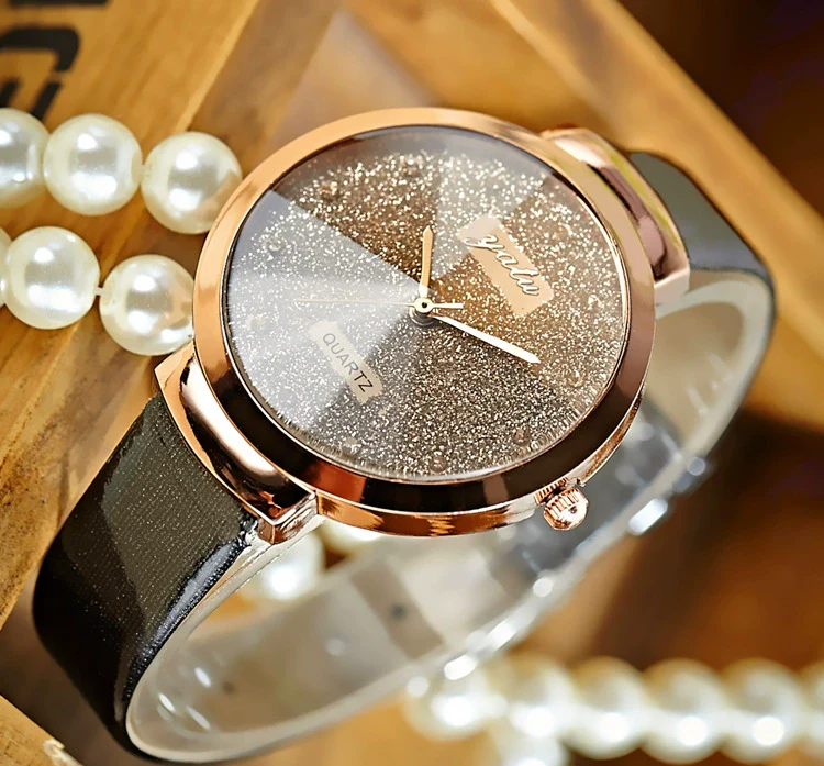 Fashion Casual Women's Belt Quartz Watch Metal Case Imitation Leather Strap Round Dial - Image 3