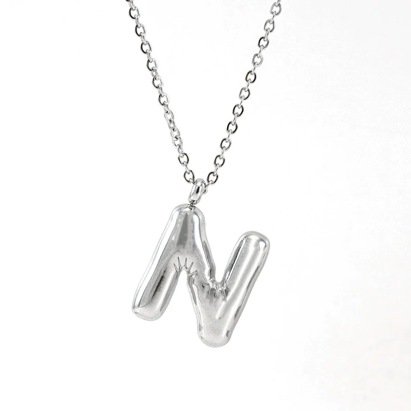 Fashion Chubby Letter Pendant Necklace 316L Stainless Steel 316L Stainless Steel Polishing Hiphop Style Unisex - Image 19