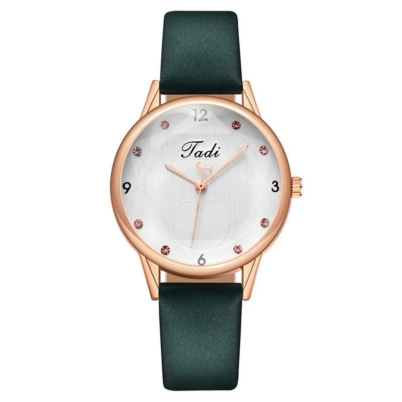 Fashion Diamond Heart Women's Quartz Watch With Imitation Leather Strap And Stainless Steel Buckle - Image 5