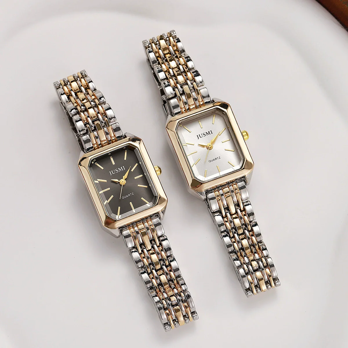 Fashion Distinctive Alloy And Stainless Steel Square Quartz Watch For Women Students - Image 3