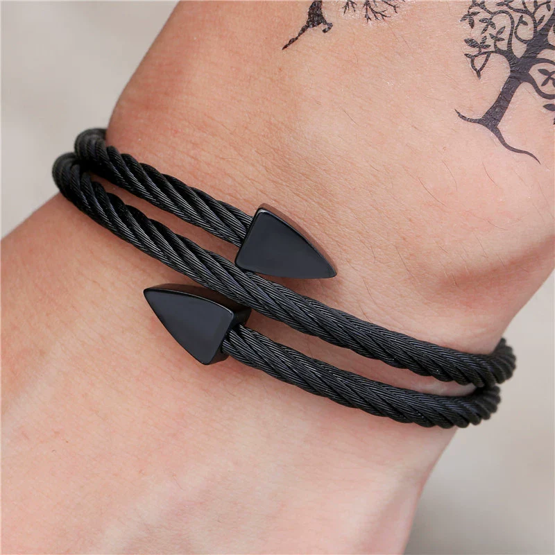 Fashion Exo Titanium Steel Triangular Multilayer Unisex Bracelets