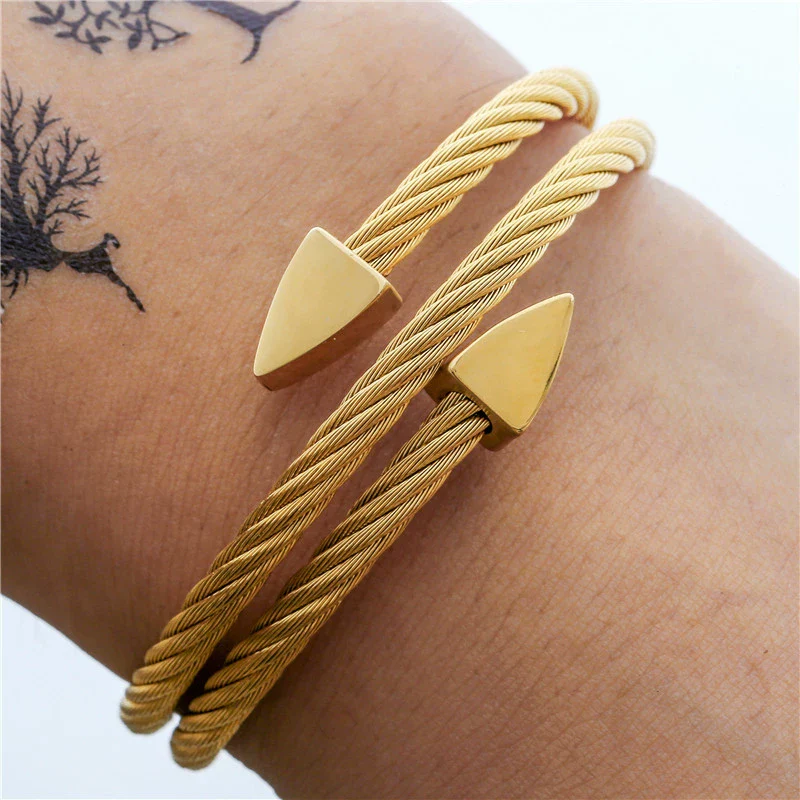 Fashion Exo Titanium Steel Triangular Multilayer Unisex Bracelets - Image 2