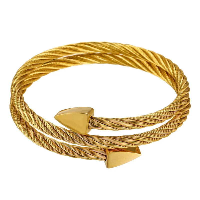Fashion Exo Titanium Steel Triangular Multilayer Unisex Bracelets - Image 6