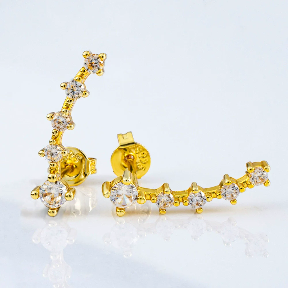 Fashion Geometric 925 Silver Zirconium Earrings With Electroplating - Image 2
