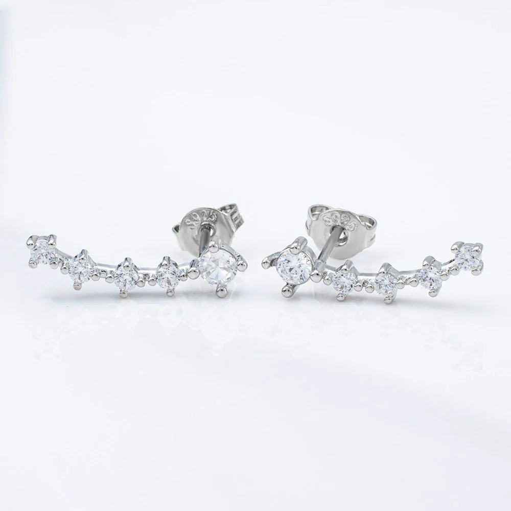 Fashion Geometric 925 Silver Zirconium Earrings With Electroplating - Image 3