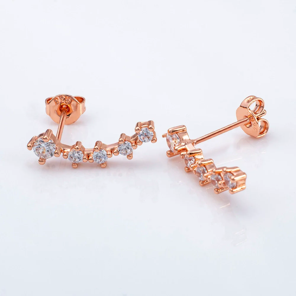 Fashion Geometric 925 Silver Zirconium Earrings With Electroplating - Image 4