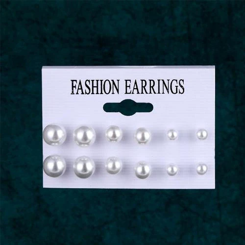 Fashion Geometric Color Round Electroplated Imitation Pearl Alloy Women's Earrings - Image 14