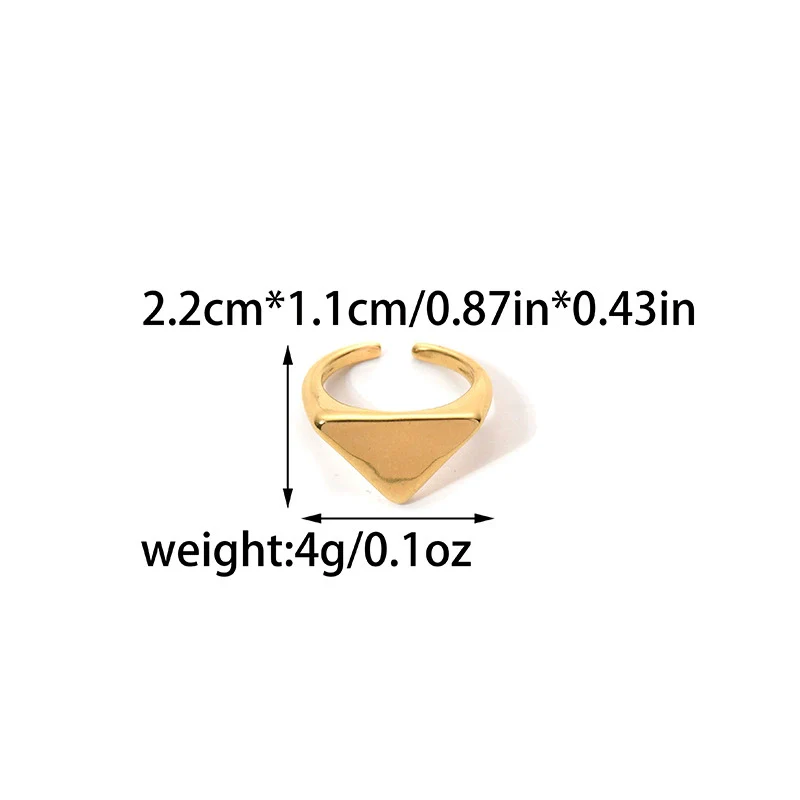 Fashion Geometric Pearl Exaggerated Opening Ring Stainless Steel Gold Plated Jewelry - Image 5
