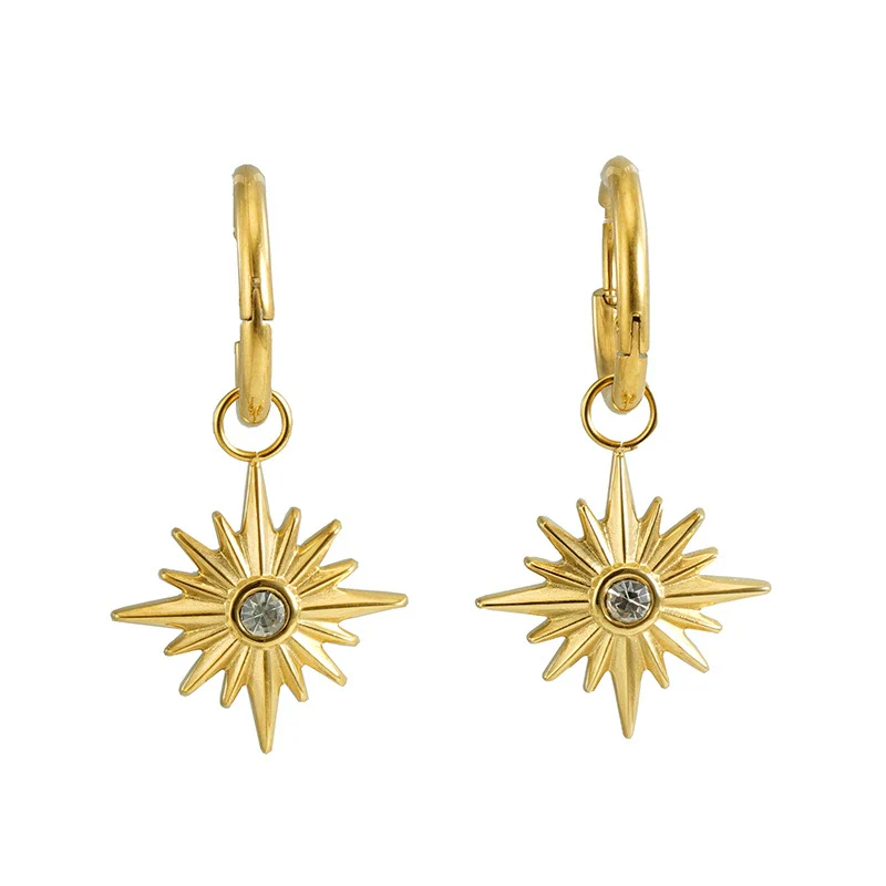 Fashion Geometric 316L Stainless Steel 18K Gold Plated Earrings For Women - Image 5