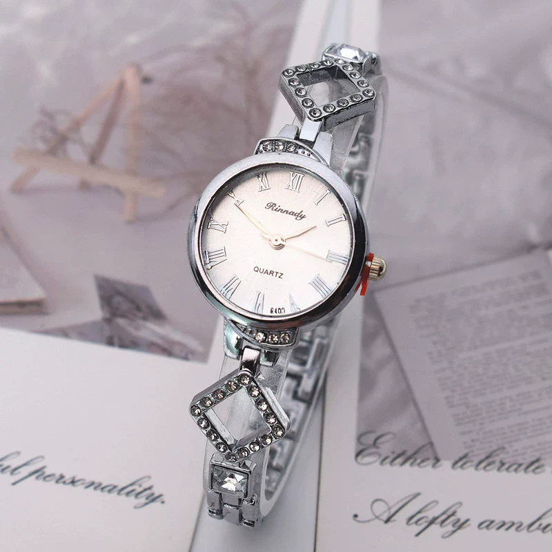 Fashion Girls Quartz Watch Alloy Case And Strap Round Dial Imitation Ceramic - Image 3