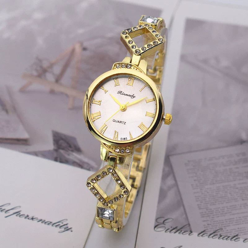 Fashion Girls Quartz Watch Alloy Case And Strap Round Dial Imitation Ceramic - Image 4