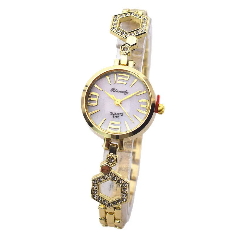 Fashion Girls Quartz Watch Alloy Case And Strap Round Dial Imitation Ceramic - Image 5