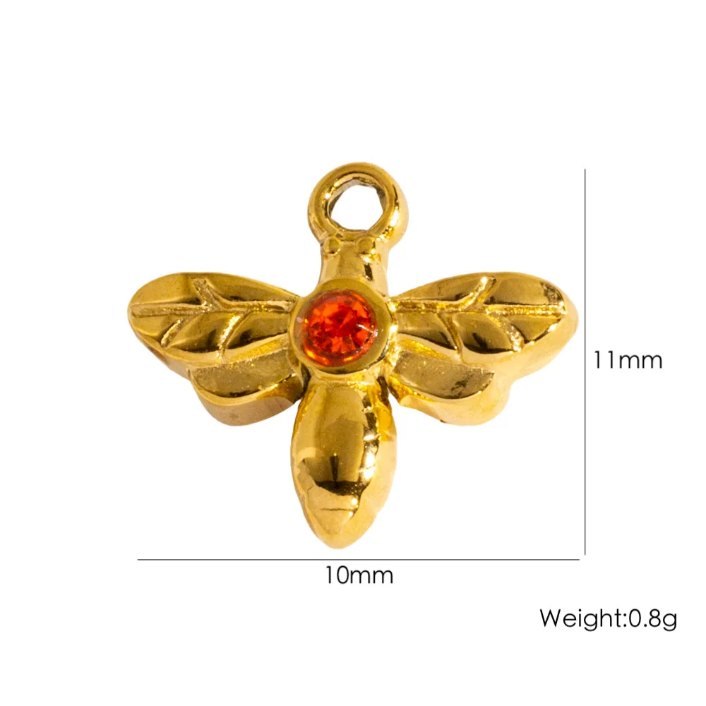 Fashion Insect Stainless Steel Jewelry Pendant With Zircon Inlay And Electroplating Treatment For Necklace And Bracelet Accessories - Image 10