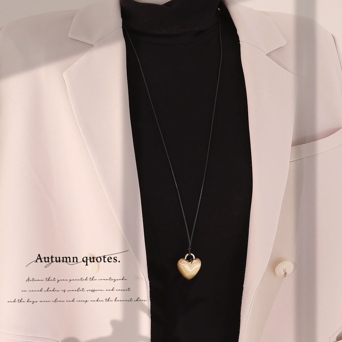 Fashion Matte Alloy Heart Shape Long Necklace For Women