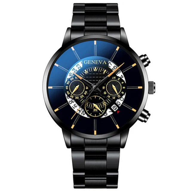 Fashion Men's Alloy And Stainless Steel Band Round Dial Leisure Watch - Image 2