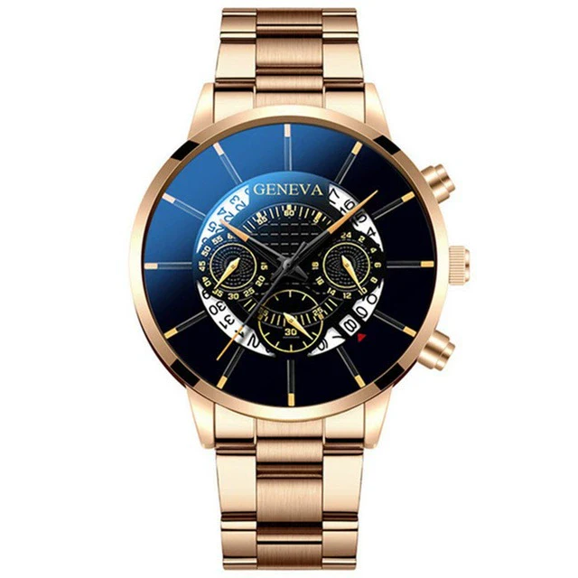Fashion Men's Alloy And Stainless Steel Band Round Dial Leisure Watch - Image 7
