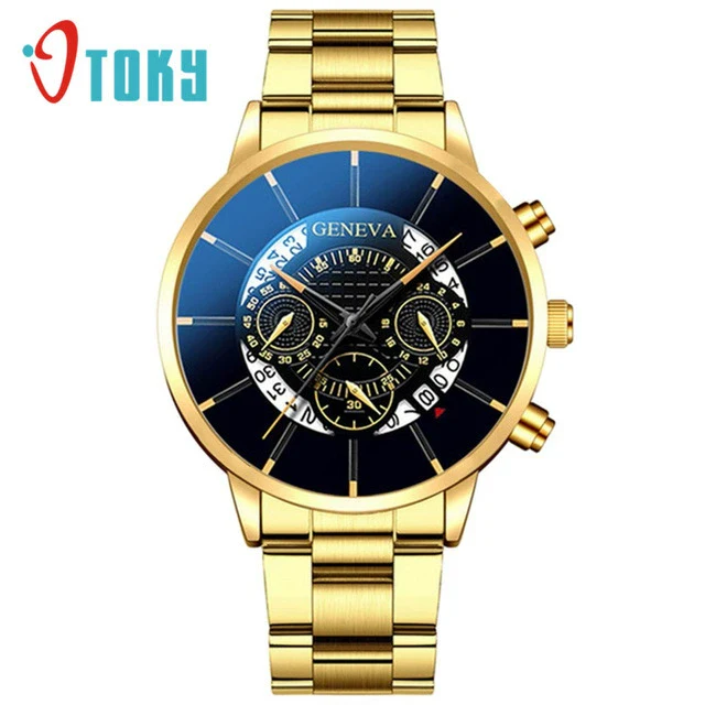 Fashion Men's Alloy And Stainless Steel Band Round Dial Leisure Watch - Image 9