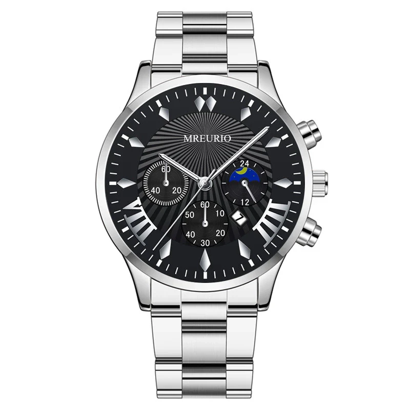 Fashion Men's Alloy Case Stainless Steel Buckle Metal Strap Quartz Watch With Round Dial - Image 13
